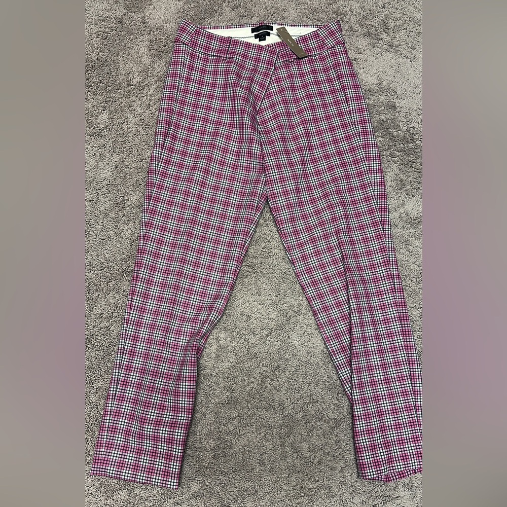 NWT J Crew plaid pants. Size 8.